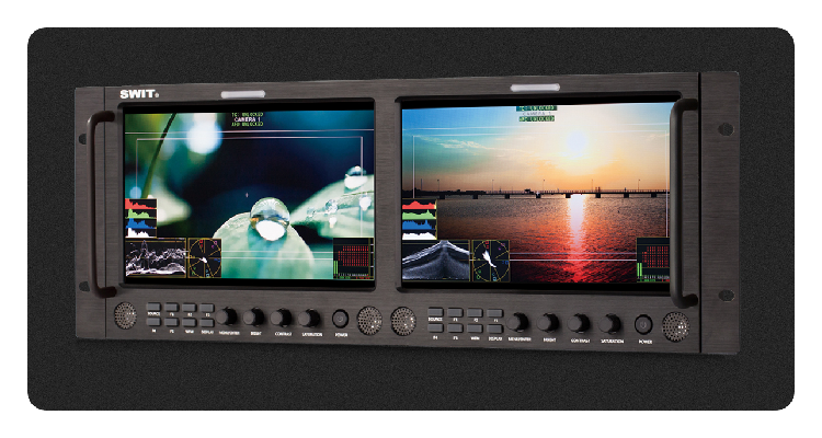 SWIT M-1093F Dual 9-inch FHD Waveform Rack LCD Monitor